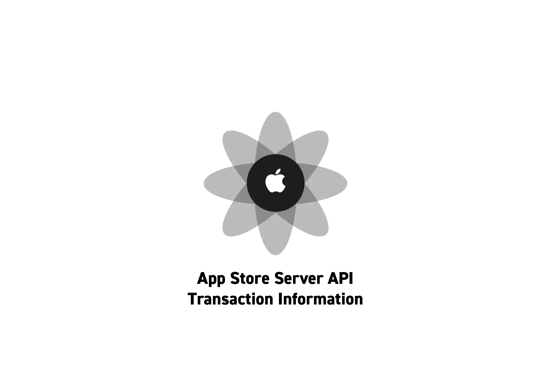 A flower that represents Apple with the text "App Store Server API Transaction Information" beneath it.