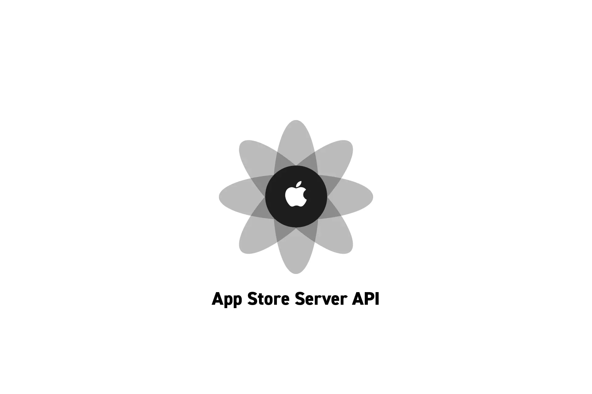 A flower that represents Apple with the text "App Store Server API" beneath it.