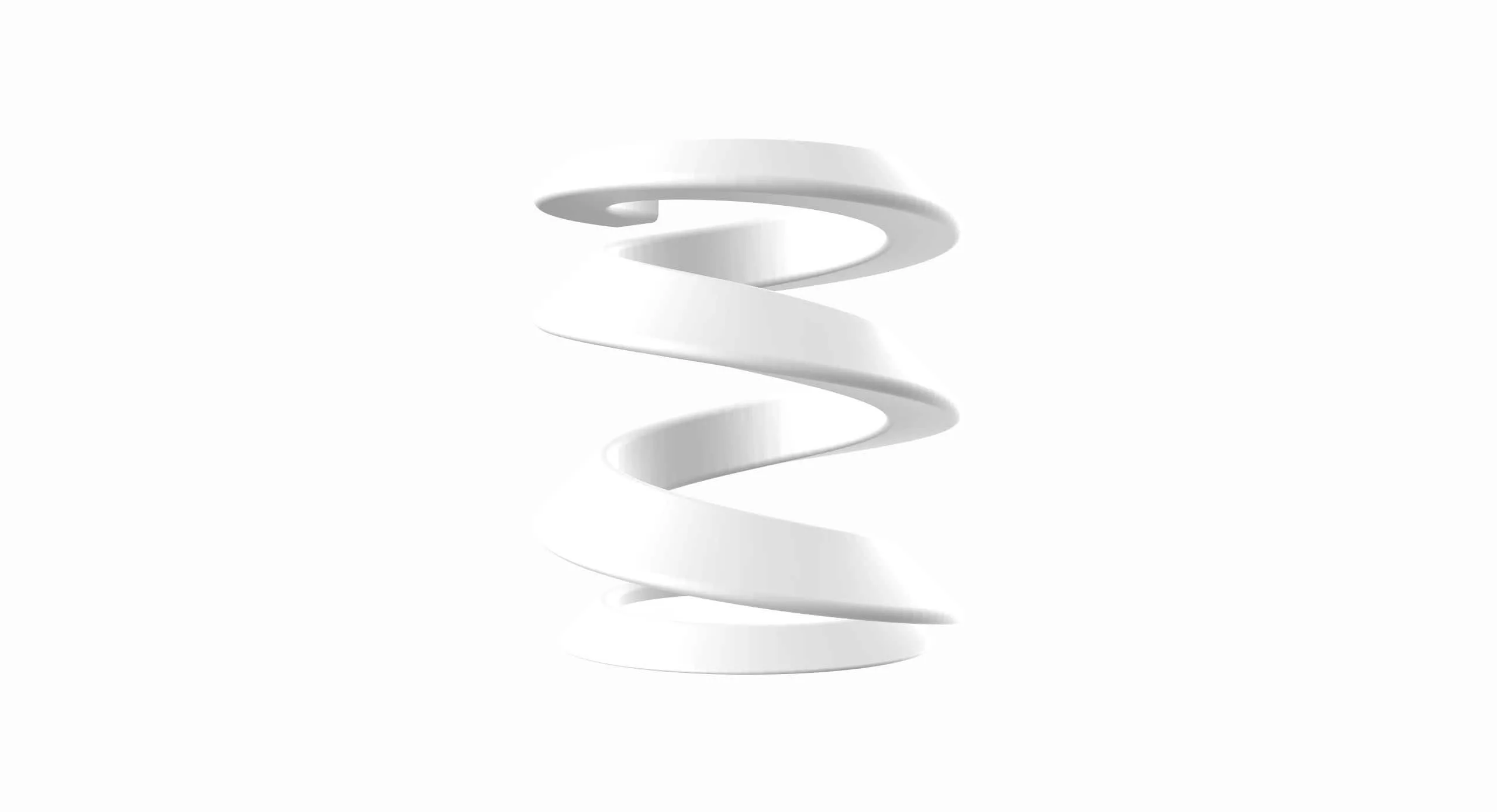 A white sculpture intended to serve as a pencil hold which curves to fill a void.