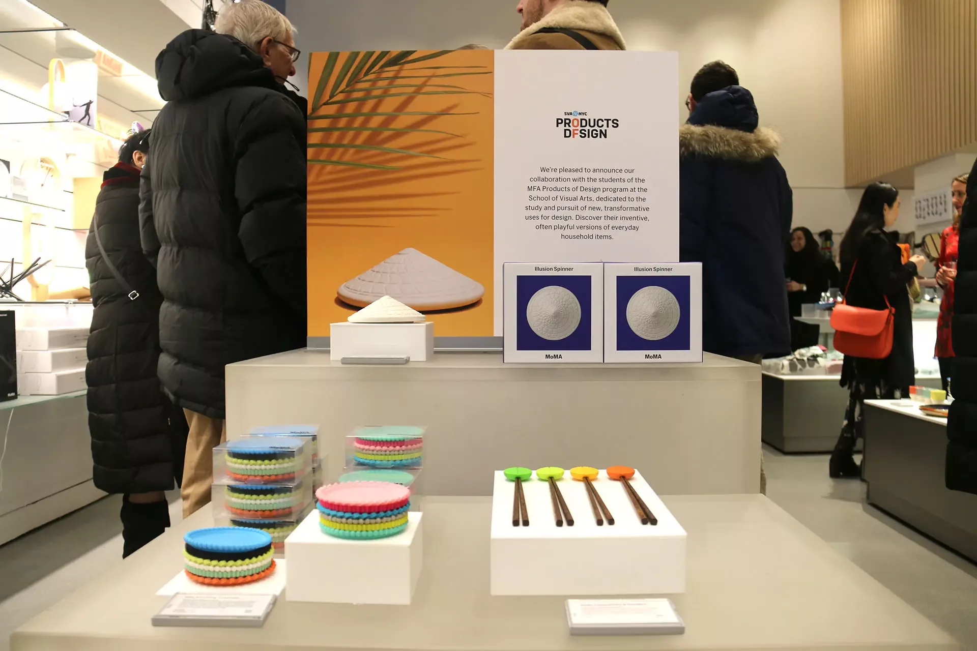 A picture of the Illusion Spinner at the Midtown Manhattan MoMA Design Store.
