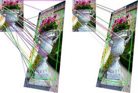 The algorithm detects feature points and uses them to identify images and their rotation in space.