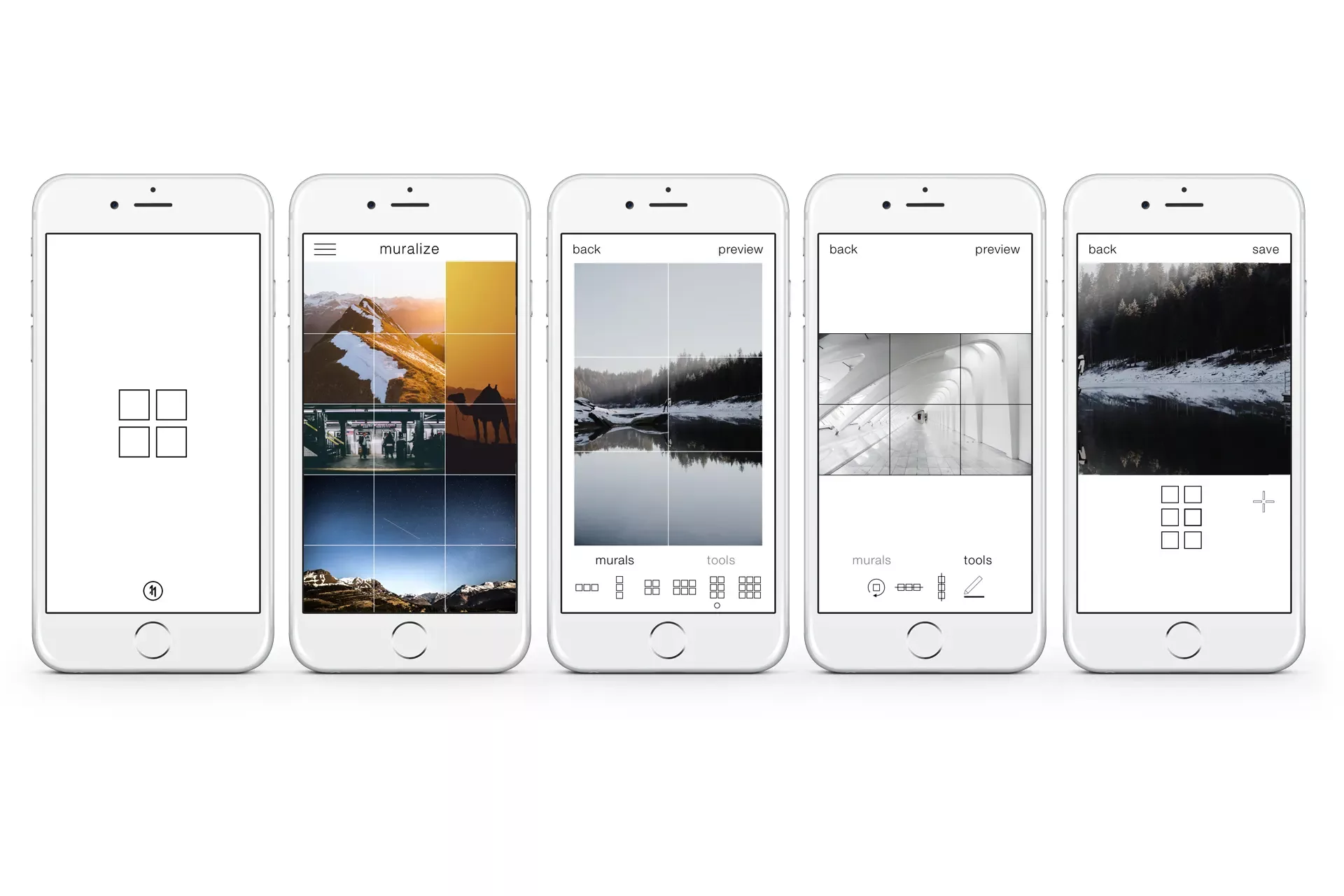 A mobile phone application that offers an interface to create Instagram grid's.