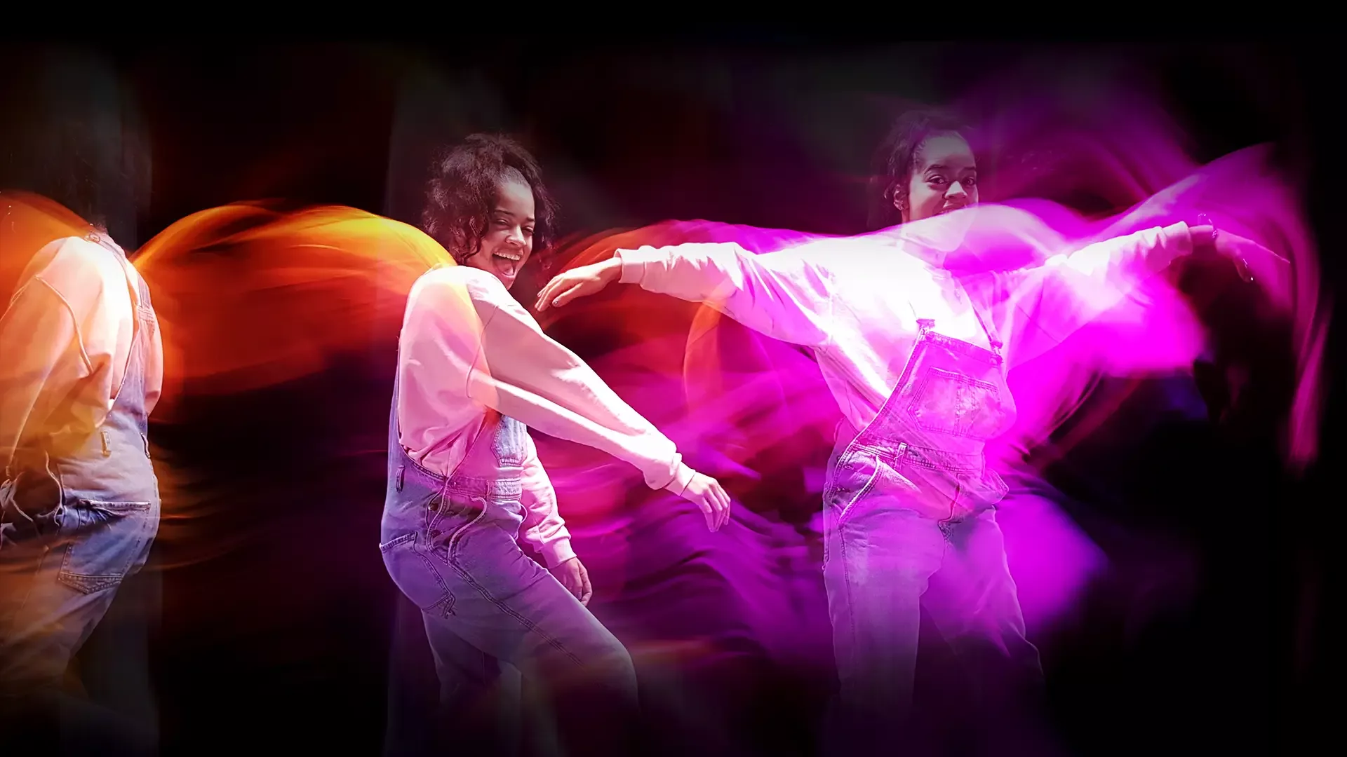 A picture produced by Samsung Hu demonstrating the motion of a woman.